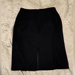 Black Knee Length Back Slit Pencil Skirt